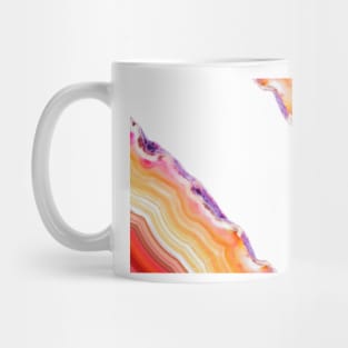 Abstract background, red orange agate slice striped mineral Mug